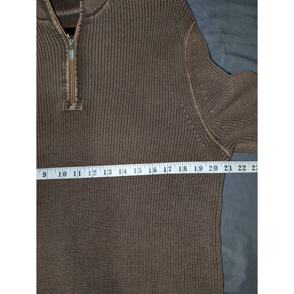 Tommy Bahama Sweater Men's Med East River Cotton Brown Long Sleeve Ribbed EUC - Picture 7 of 10